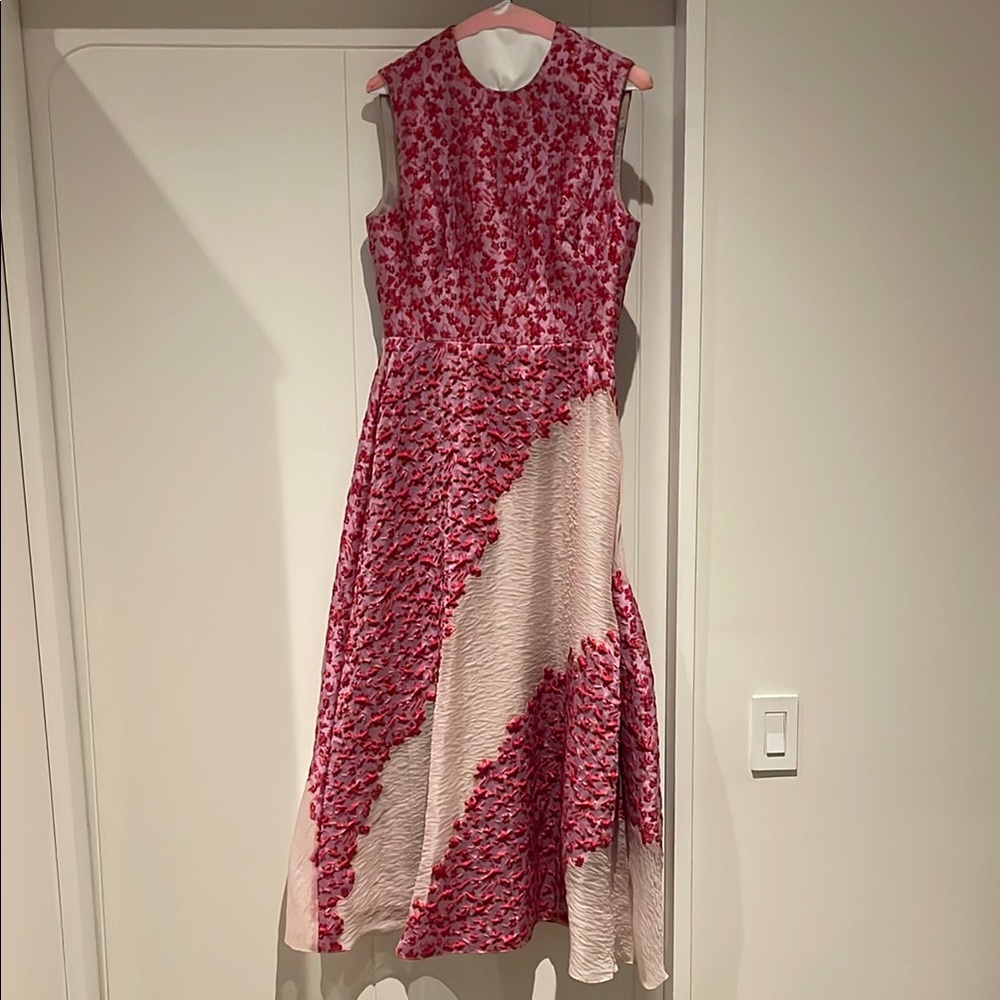 Lela Rose Sleeveless Pink Textured A-Line Dress